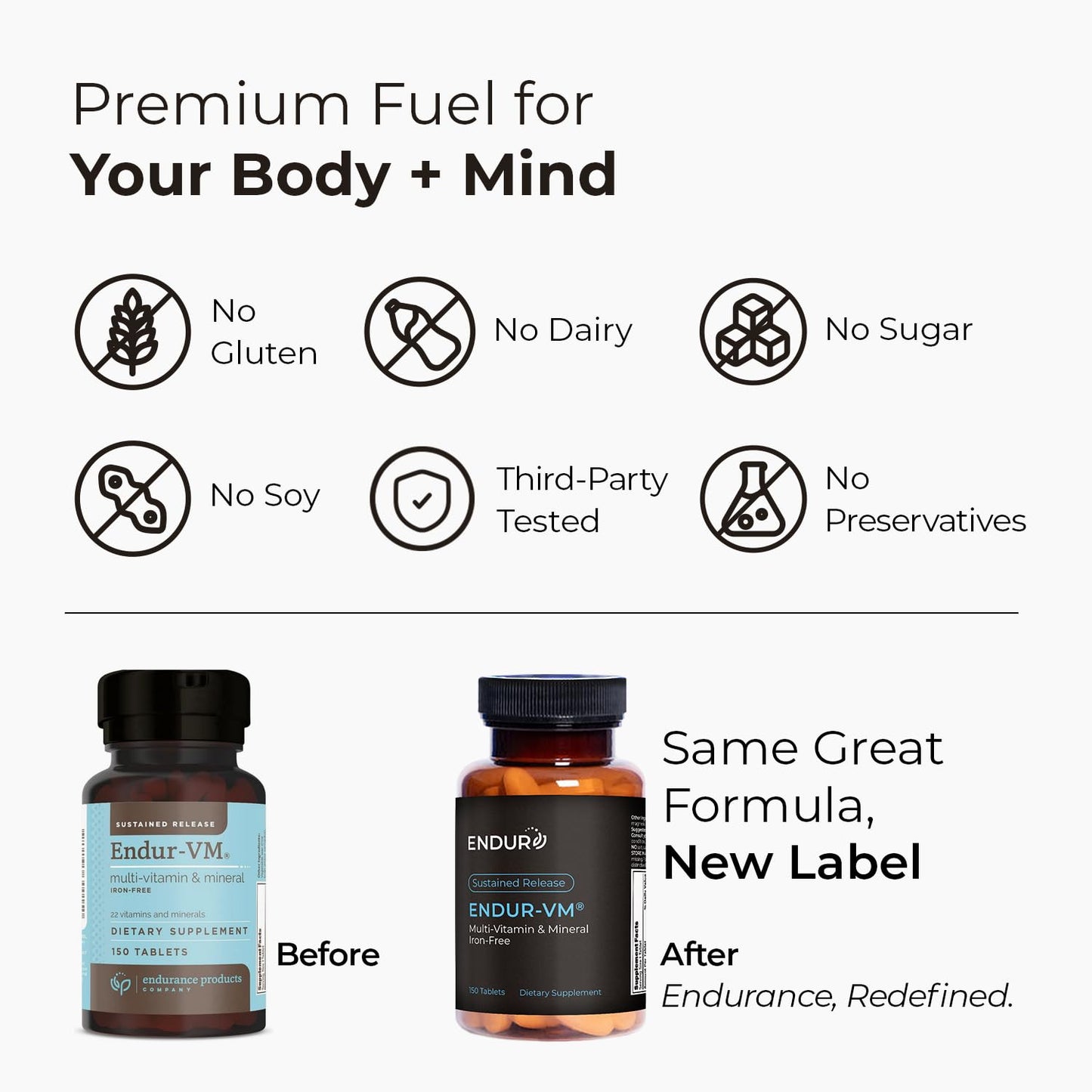 ENDUR-VM - Multivitamin Vitamin A, C, D, E, B12 & Zinc (Without Iron) SR (Sustained Release) 22 Essential Nutrients to Support Overall Wellness for Men & Postmenopausal Women - 150 Tablets - dailyvitalstore