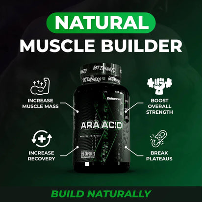 Enhanced Labs - Arachidonic Acid Supplement - Muscle and Strength Supplement for Increased Muscle Mass & Improved Recovery for Men & Women - One Capsule Contains 350mg Arachidonic Acid (120 Capsules) - dailyvitalstore