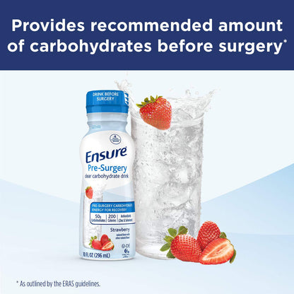 Ensure Pre-Surgery, Clear Carbohydrate Drink, Strawberry, 10 fl oz, 4 Count - dailyvitalstore