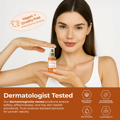 Envy Vitamin C Serum with Vitamin E & Glycerin - Skin, Dark Spot Reduction & Anti-Aging, Dermatologist Tested, Hydrating Glass Skin Serum - dailyvitalstore