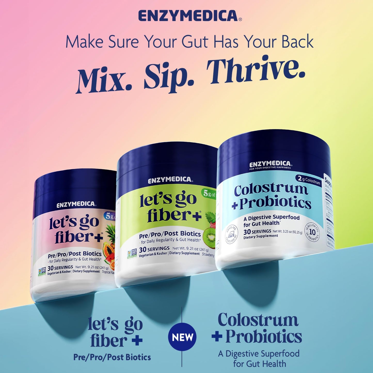 Enzymedica Colostrum + Probiotics Powder Supplement - Grass Fed Bovine Colostrum for Women & Men, Peptide & Lactoferrin Support, Promotes Hair, Skin, Nails, Immune & Gut Health, Gluten Free - 3.25 oz - dailyvitalstore