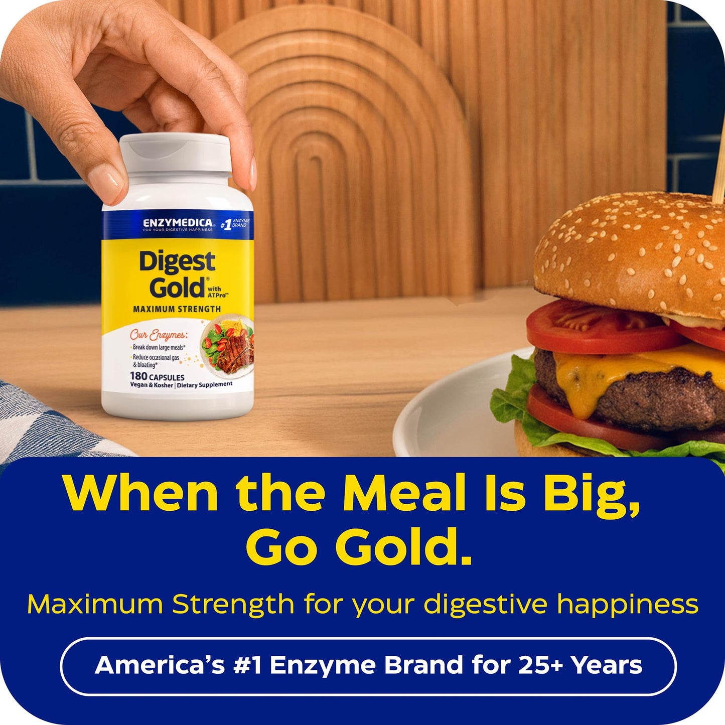 Enzymedica Digest Gold - Digestive Enzyme Supplement for Women & Men, Enzyme Capsules for Digestion, Gut Health Support, Helps Gas & Bloating, ATPro Energy Support, - dailyvitalstore
