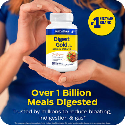 Enzymedica Digest Gold - Digestive Enzyme Supplement for Women & Men, Enzyme Capsules for Digestion, Gut Health Support, Helps Gas & Bloating, ATPro Energy Support, - dailyvitalstore