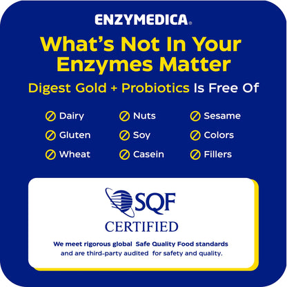 Enzymedica Digest Gold + Probiotics - Digestive Enzyme Supplement for Women & Men, Enzyme and Probiotic Capsules for Digestion, Gut Health Support, - dailyvitalstore