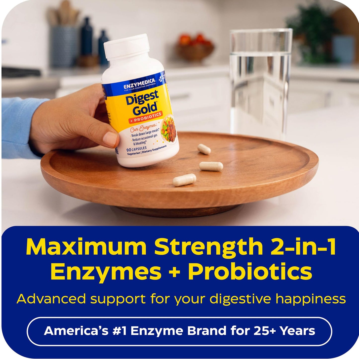 Enzymedica Digest Gold + Probiotics - Digestive Enzyme Supplement for Women & Men, Enzyme and Probiotic Capsules for Digestion, Gut Health Support, - dailyvitalstore