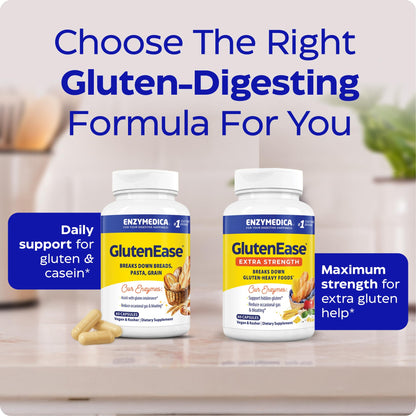 Enzymedica GlutenEase - Digestive Enzyme Supplement for Women & Men, Gluten & Casein Sensitivity Support, Enzymes for Digestion & Gut Health - dailyvitalstore
