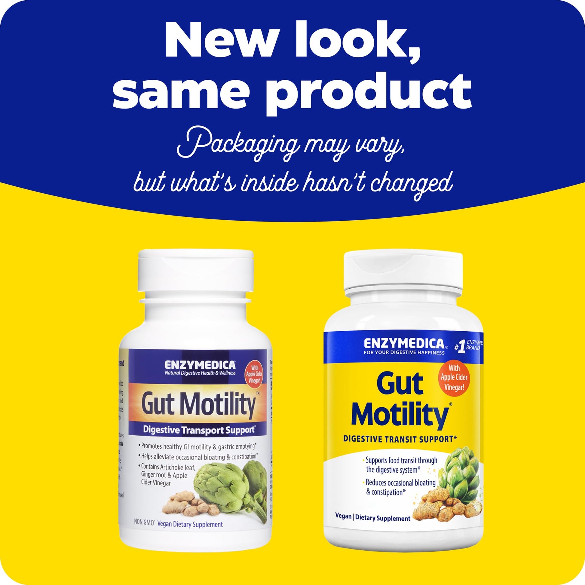 Enzymedica Gut Motility Supplement for Men & Women - Apple Cider Vinegar Capsules with Artichoke & Ginger Extract, Digestive Health Support for Adults - dailyvitalstore