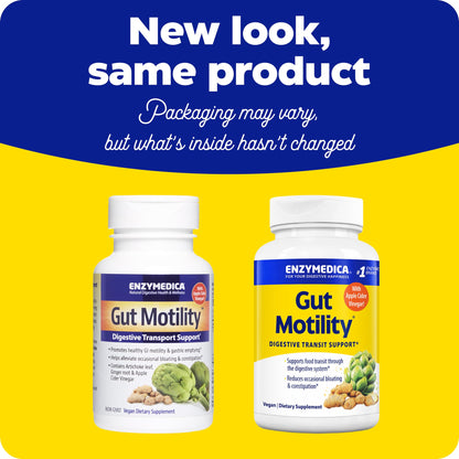 Enzymedica Gut Motility Supplement for Men & Women - Apple Cider Vinegar Capsules with Artichoke & Ginger Extract, Digestive Health Support for Adults - dailyvitalstore