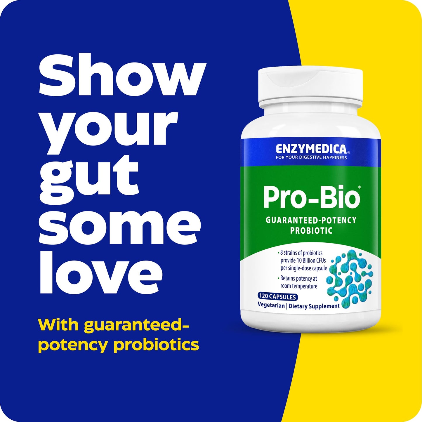 Enzymedica Pro-Bio Probiotic Supplement for Digestive & Gut Health - Daily Probiotic Capsules for Women & Men, 10 Billion CFU, Helps Reduce Gas & Bloating, - dailyvitalstore