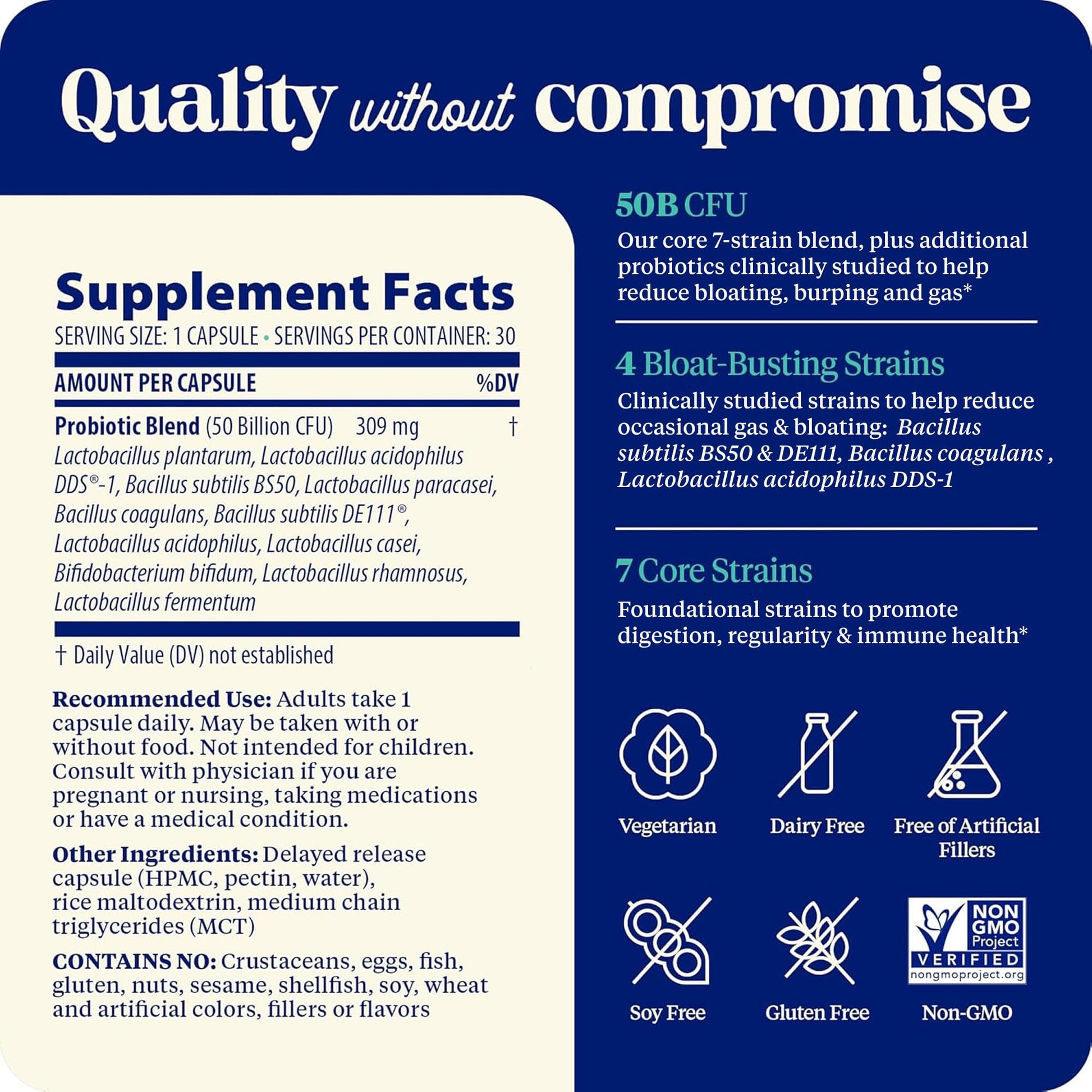 Enzymedica SubCulture Probiotic for Bloat & Digestive Health - Probiotic Supplement Capsules for Women & Men, 50 Billion CFU, Gut Health Support for Adults, - dailyvitalstore