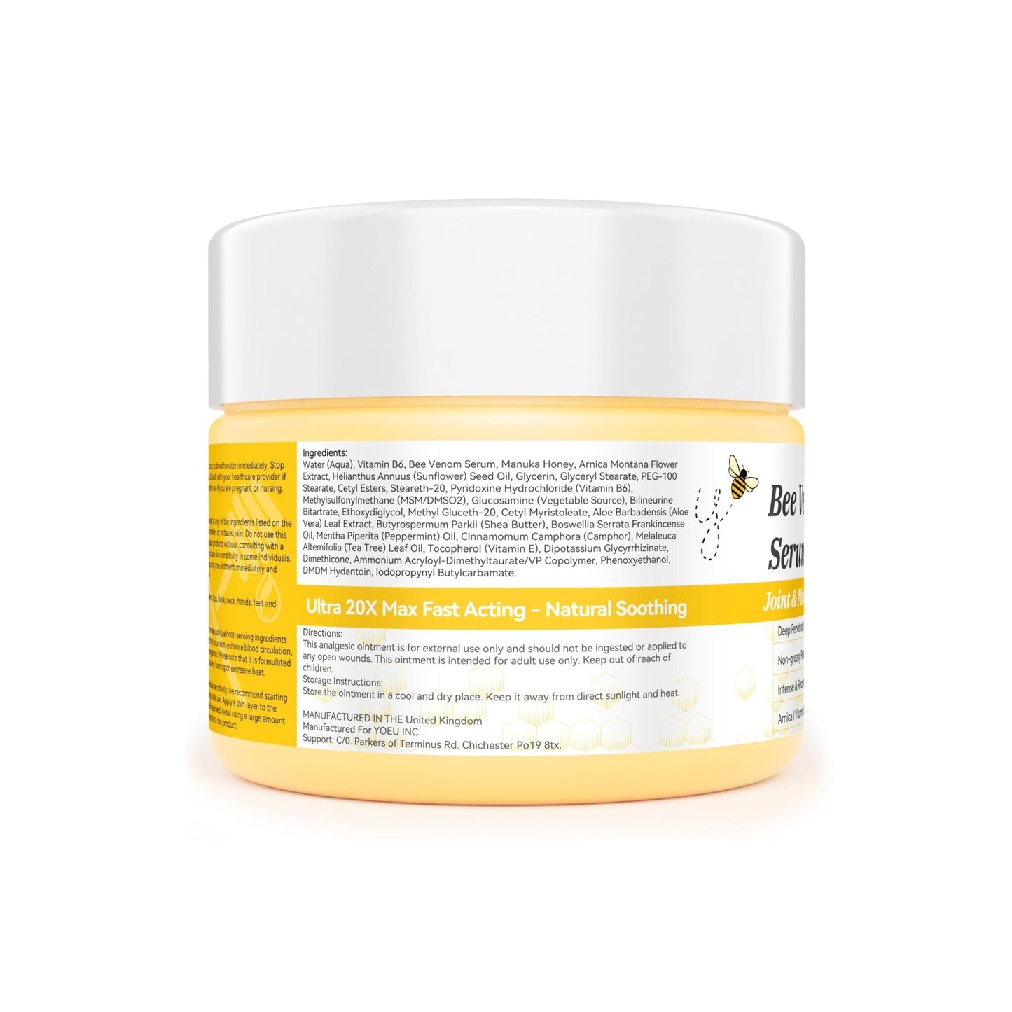 EOIK Zealand Bee Venom Professional Serum Care Cream,Muscle & Bone Relief - roll-on applies Easily- Fast-Acting Soothing Effective Relief for Back, Neck, Hand, Foot, Knee, Muscle, Shoulder, Hip - dailyvitalstore
