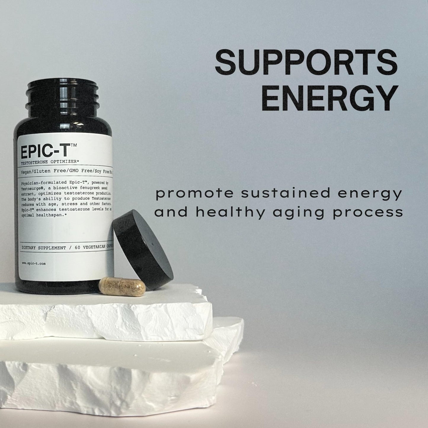 EPIC-T Testosterone Support Supplement for Men | Plant-Based Formula with Testosurge, B-Complex, B12, Zinc & Boron | Vegan, Non-GMO Daily Support - dailyvitalstore