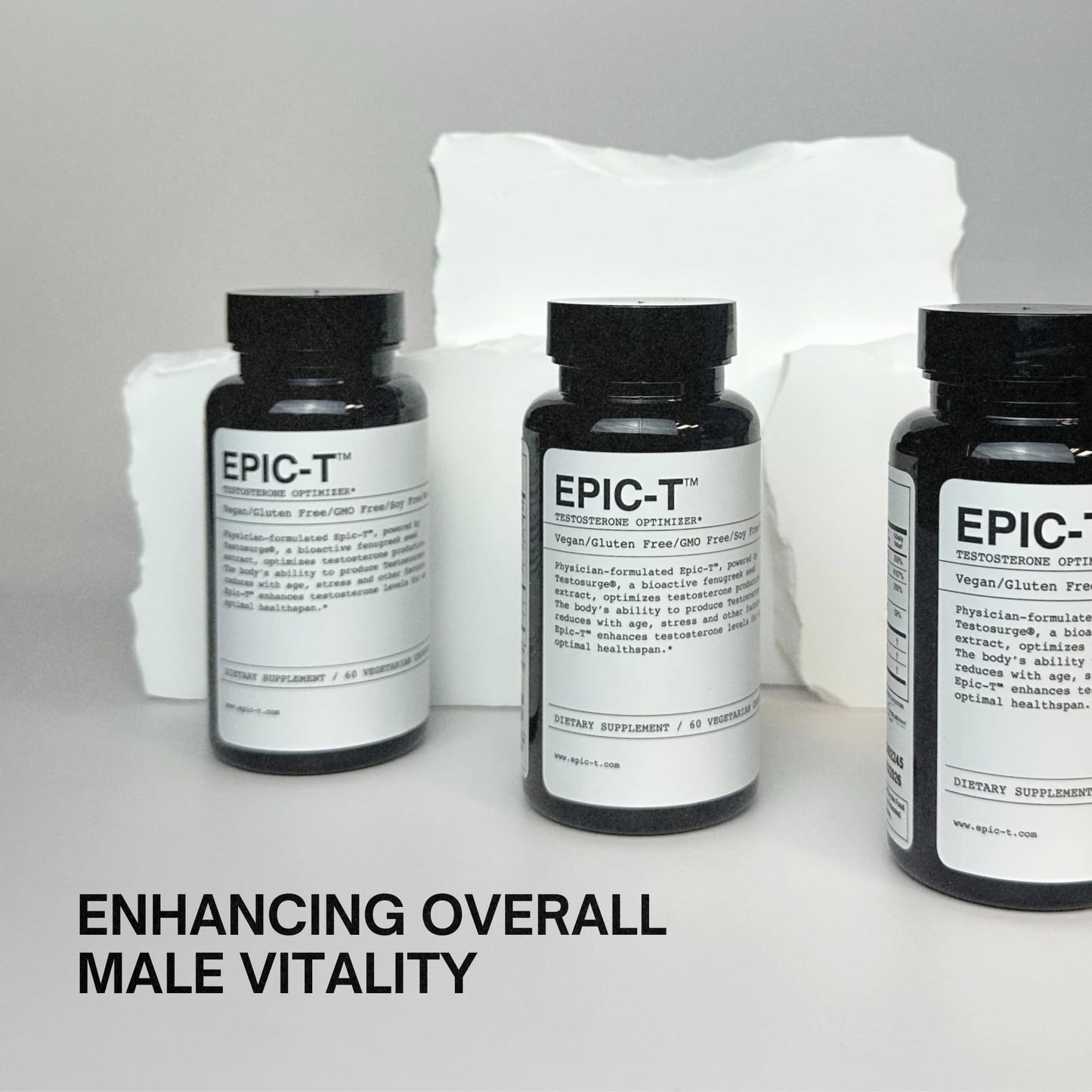 EPIC-T Testosterone Support Supplement for Men | Plant-Based Formula with Testosurge, B-Complex, B12, Zinc & Boron | Vegan, Non-GMO Daily Support - dailyvitalstore
