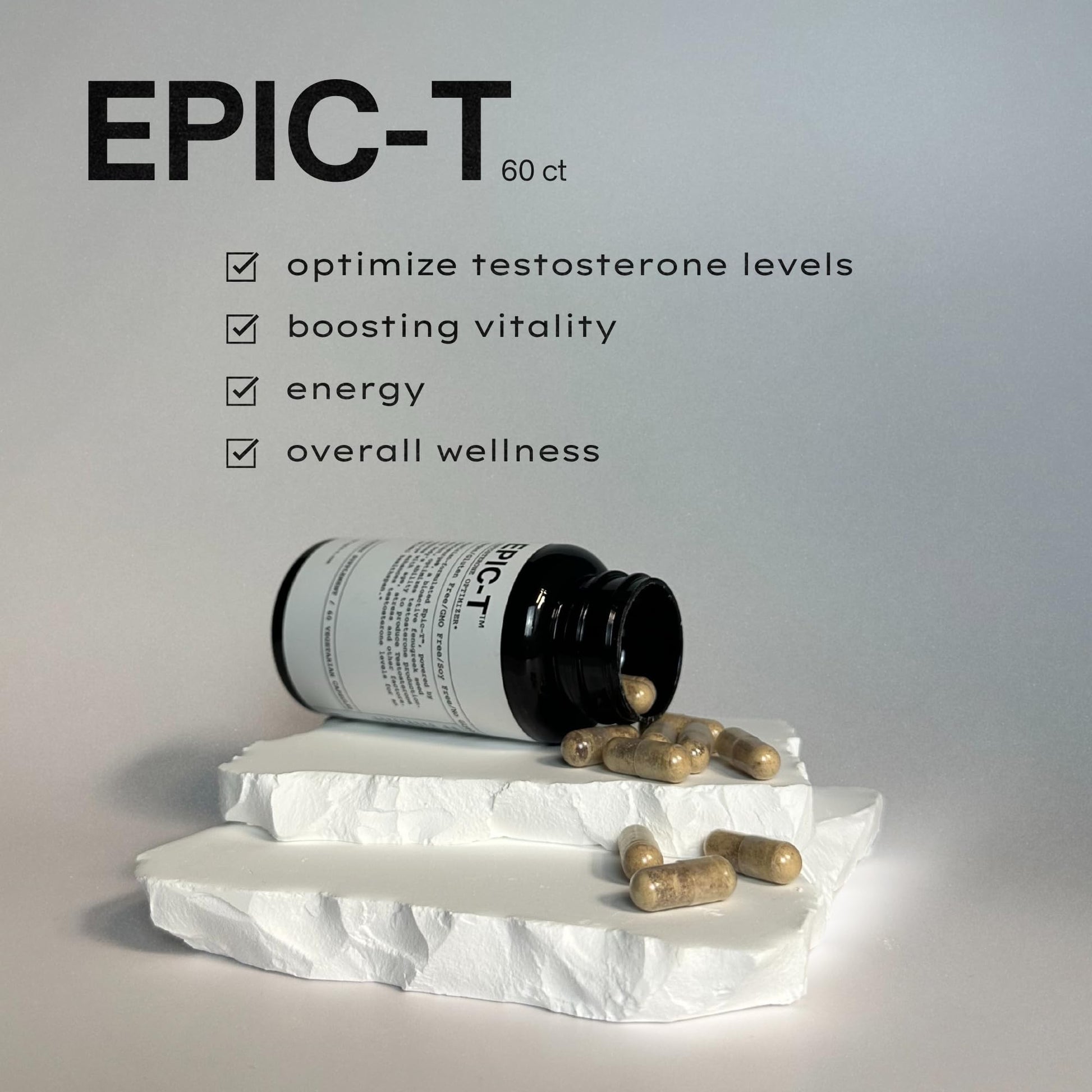EPIC-T Testosterone Support Supplement for Men | Plant-Based Formula with Testosurge, B-Complex, B12, Zinc & Boron | Vegan, Non-GMO Daily Support - dailyvitalstore