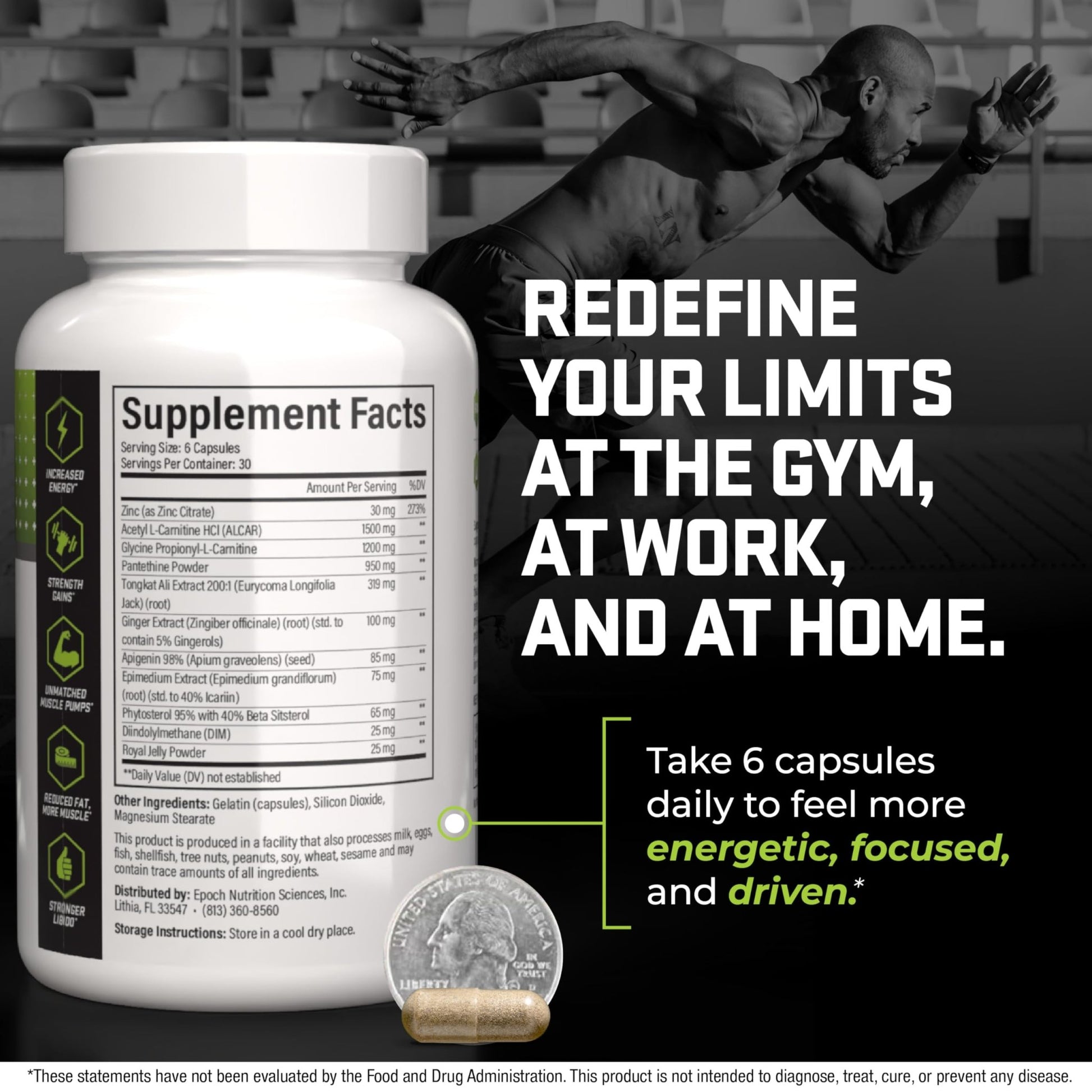 Epoch Nutrition | Ultra Drive – Advanced Performance Formula | Supports Energy, Endurance, and Healthy Circulation | with Tongkat Ali, Icariin & Nitric Oxide Support - dailyvitalstore