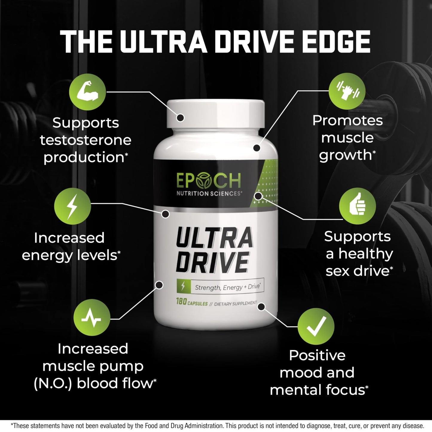 Epoch Nutrition | Ultra Drive – Advanced Performance Formula | Supports Energy, Endurance, and Healthy Circulation | with Tongkat Ali, Icariin & Nitric Oxide Support - dailyvitalstore