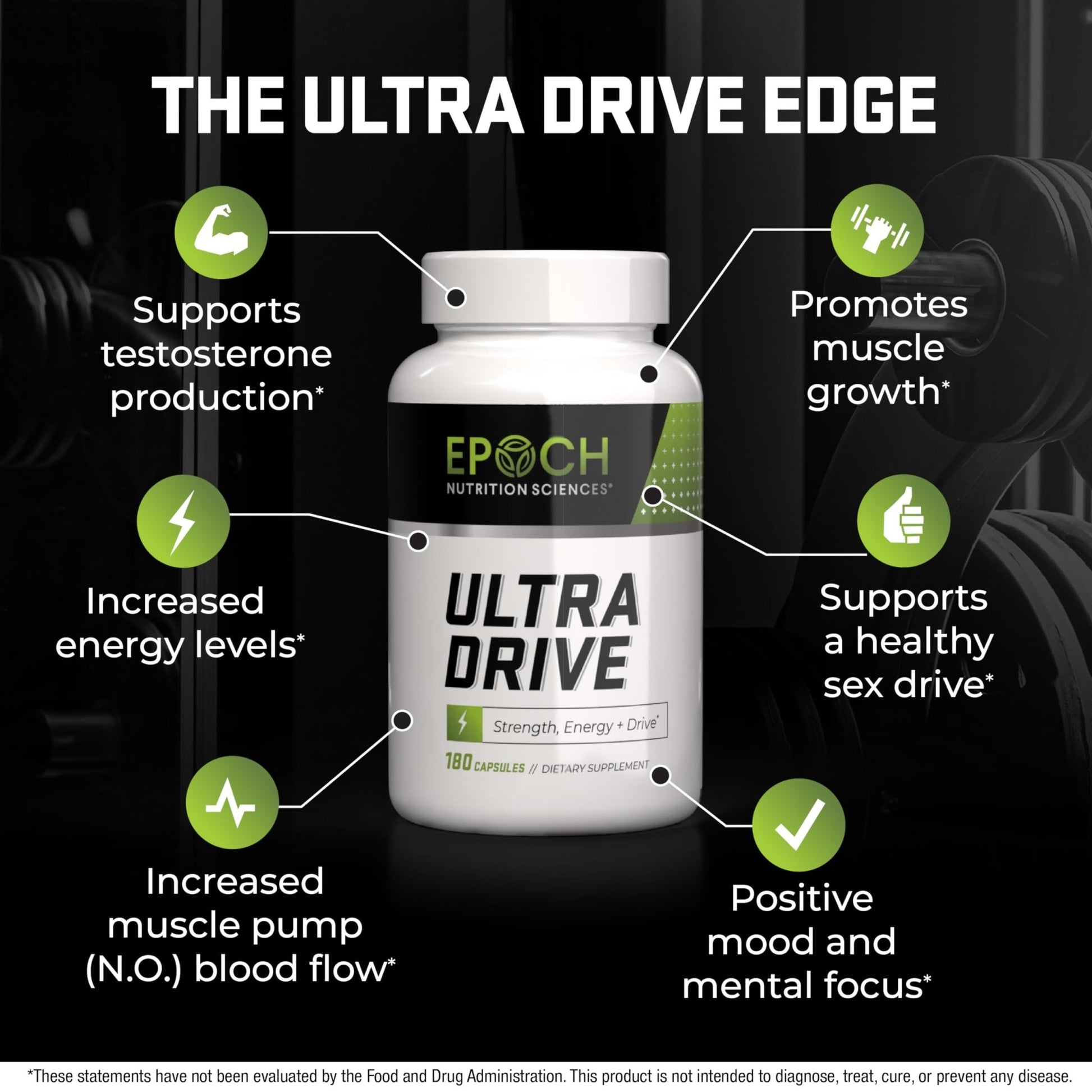 Epoch Nutrition | Ultra Drive – Advanced Performance Formula | Supports Energy, Endurance, and Healthy Circulation | with Tongkat Ali, Icariin & Nitric Oxide Support - dailyvitalstore