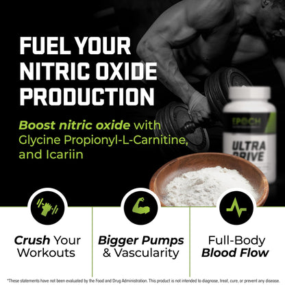 Epoch Nutrition | Ultra Drive – Advanced Performance Formula | Supports Energy, Endurance, and Healthy Circulation | with Tongkat Ali, Icariin & Nitric Oxide Support - dailyvitalstore