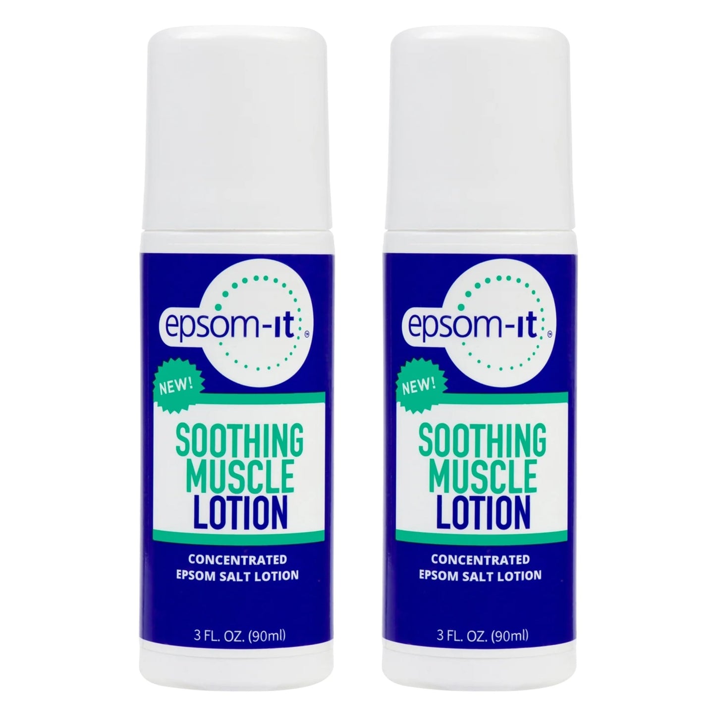 EPSOM-IT Soothing Muscle Lotion - Roll On Epsom Salt Lotion with Arnica for Muscle Stiffness, Leg, Knees and Feet Discomfort, Topical Magnesium Cream, 3oz, 2-Pack - dailyvitalstore