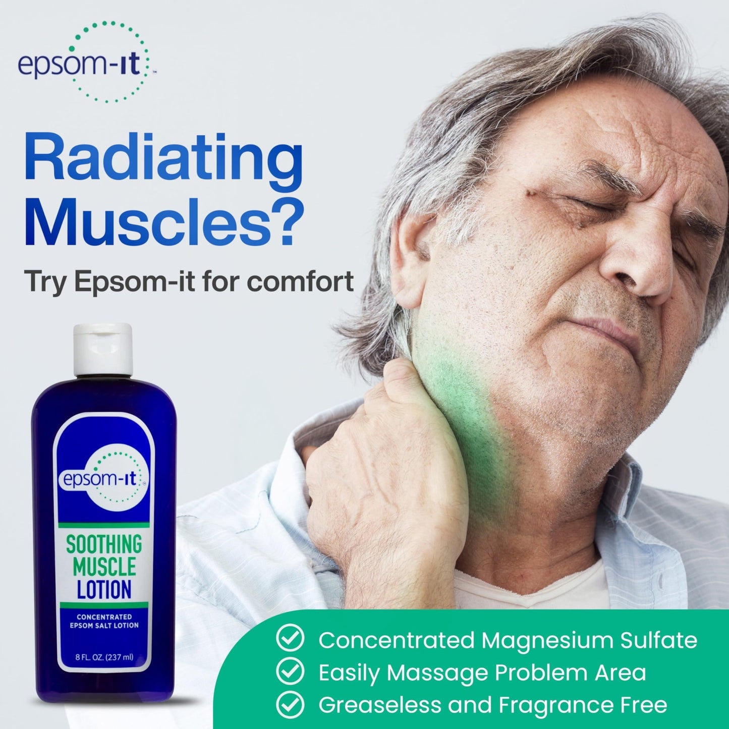 Epsom-It Soothing Muscle Magnesium Lotion – Epsom Salt Topical Cream with Arnica and Magnesium Sulfate - Designed for Muscle Stiffness, Leg Cramps, Feet, Knees and Achy Feet - 8.0 oz - dailyvitalstore