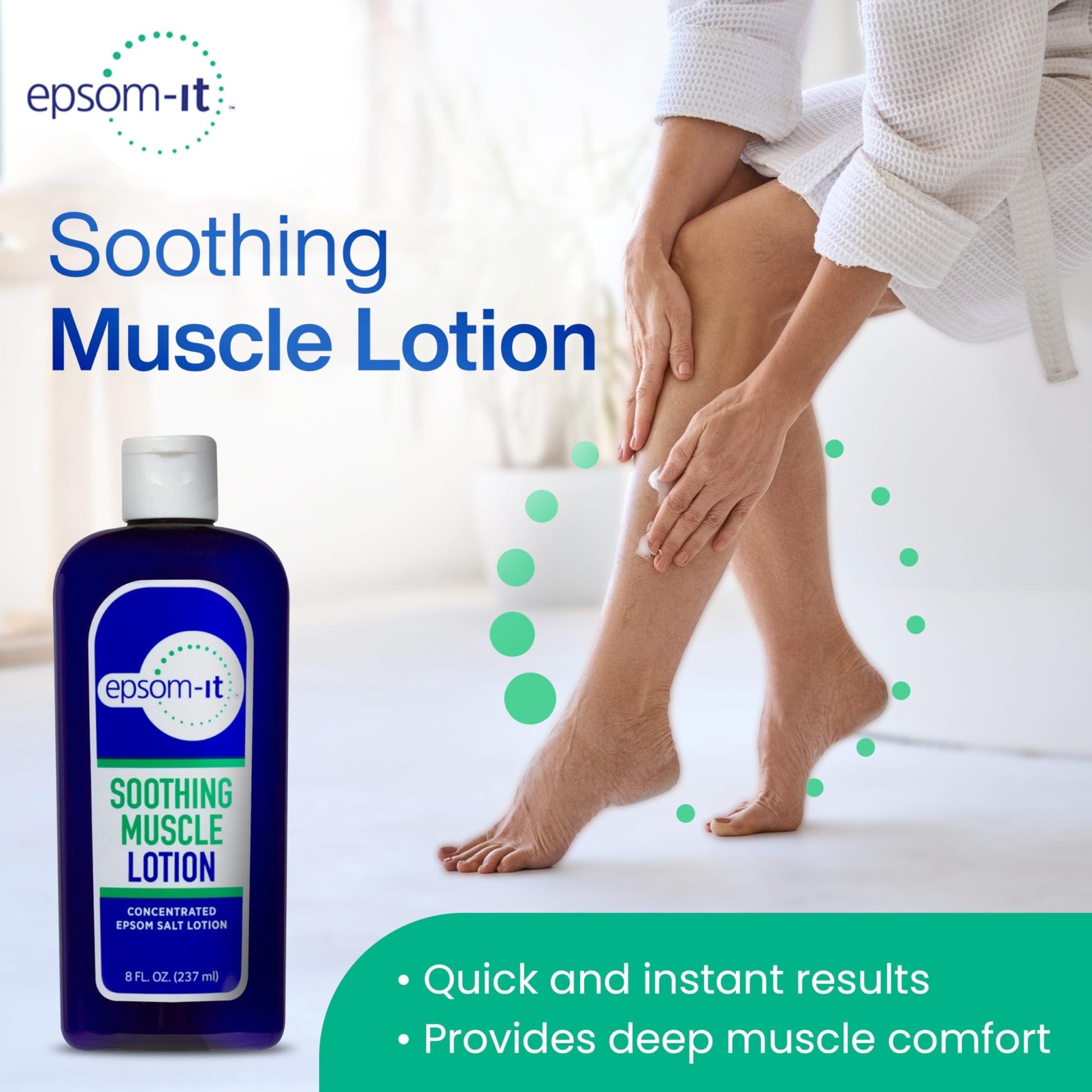 Epsom-It Soothing Muscle Magnesium Lotion – Epsom Salt Topical Cream with Arnica and Magnesium Sulfate - Designed for Muscle Stiffness, Leg Cramps, Feet, Knees and Achy Feet - 8.0 oz - dailyvitalstore