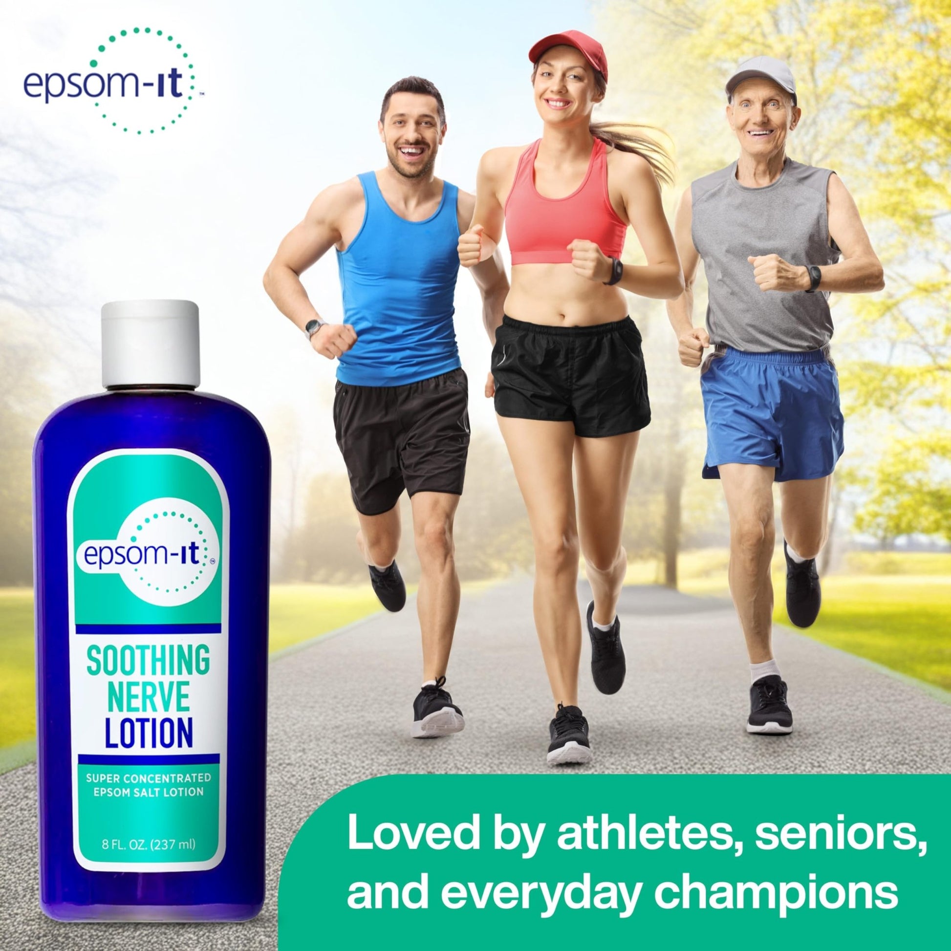 Epsom-It Soothing Nerve Lotion - Epsom Salt Magnesium Lotion, Topical Magnesium Cream with Capsaicin & Arnica to Provide Comfort for Legs, Knee and Feet, 8.0 oz., 2-Pack - dailyvitalstore