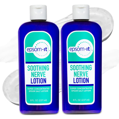 Epsom-It Soothing Nerve Lotion - Epsom Salt Magnesium Lotion, Topical Magnesium Cream with Capsaicin & Arnica to Provide Comfort for Legs, Knee and Feet, 8.0 oz., 2-Pack - dailyvitalstore