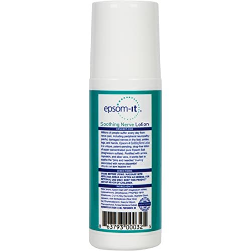 Epsom-It Soothing Nerve Lotion - Roll On Epsom Salt Magnesium Lotion, Topical Magnesium Cream with Capsaicin & Arnica for Tired Muscles and Sleep, 3oz - dailyvitalstore