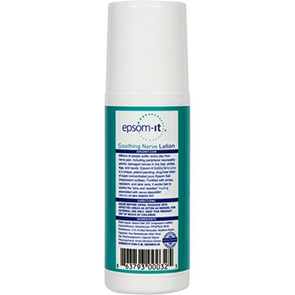 Epsom-It Soothing Nerve Lotion - Roll On Epsom Salt Magnesium Lotion, Topical Magnesium Cream with Capsaicin & Arnica for Tired Muscles and Sleep, 3oz - dailyvitalstore