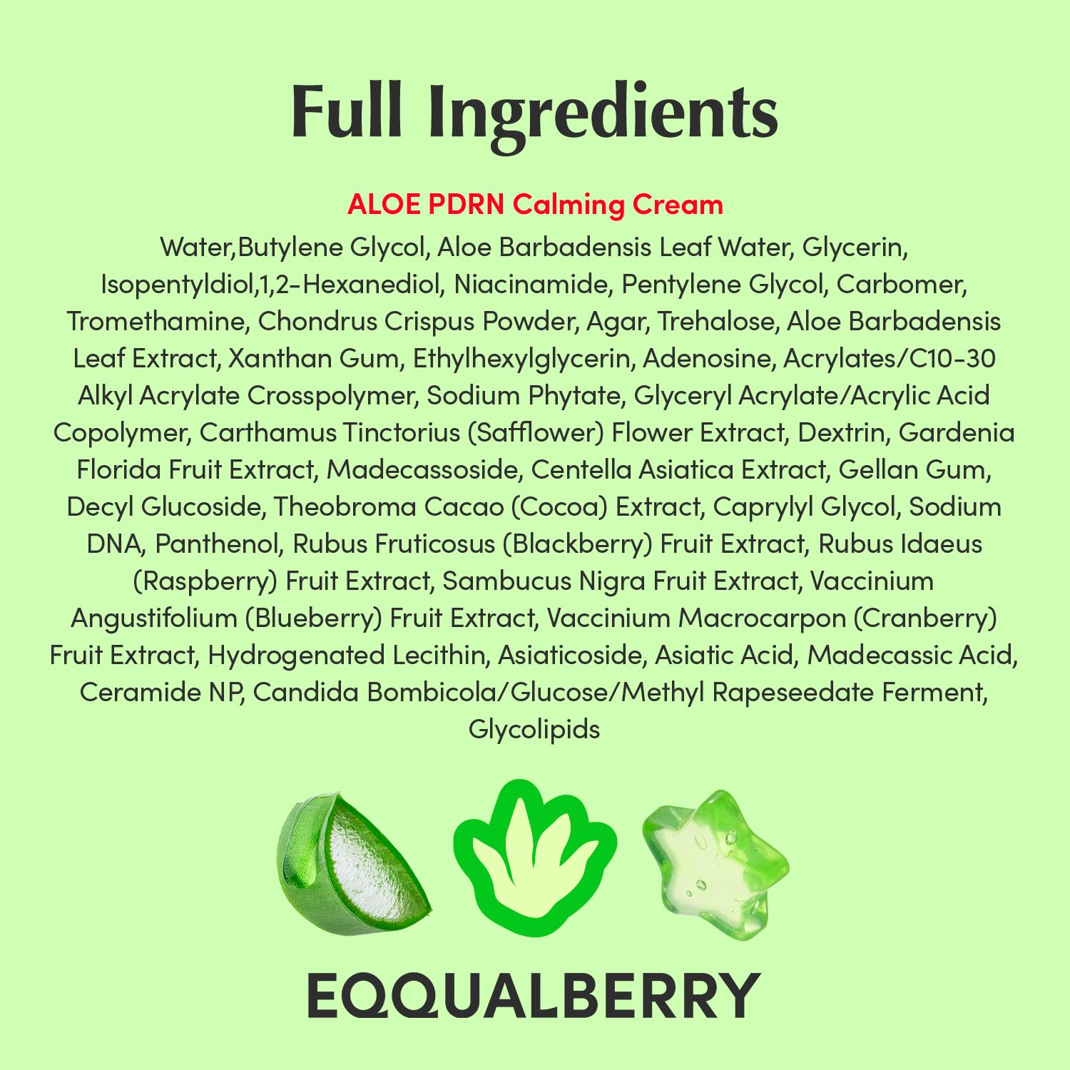 EQQUALBERRY ALOE PDRN Calming Cream | 7% Aloe PDRN & 10% Aloe Vera Water + 5-Cica | Cooling Gel Moisturizer for Oily Skin, Barrier Repair & Blemish Marks - dailyvitalstore