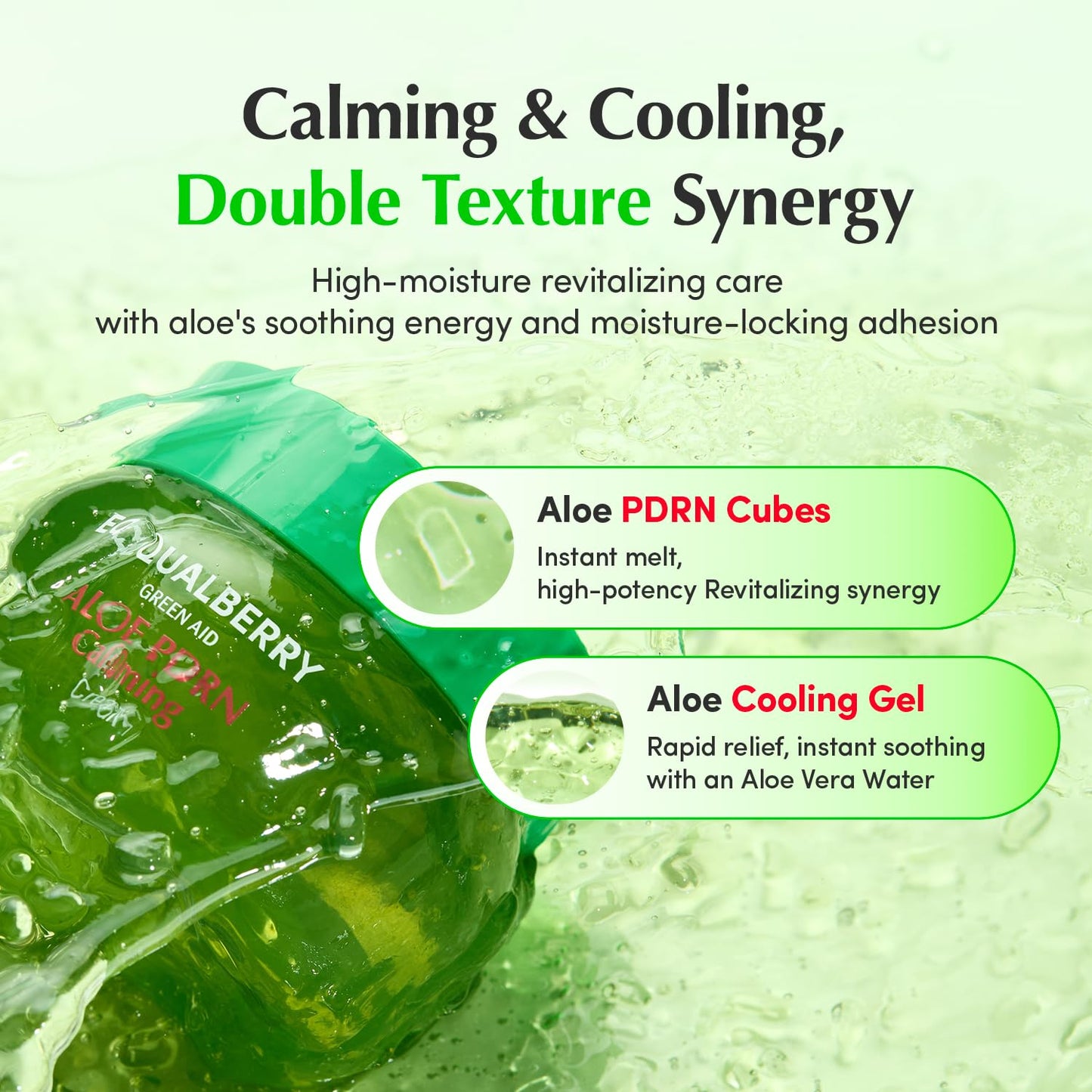 EQQUALBERRY ALOE PDRN Calming Cream | 7% Aloe PDRN & 10% Aloe Vera Water + 5-Cica | Cooling Gel Moisturizer for Oily Skin, Barrier Repair & Blemish Marks - dailyvitalstore