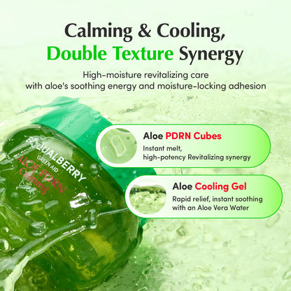 EQQUALBERRY ALOE PDRN Calming Cream | 7% Aloe PDRN & 10% Aloe Vera Water + 5-Cica | Cooling Gel Moisturizer for Oily Skin, Barrier Repair & Blemish Marks - dailyvitalstore