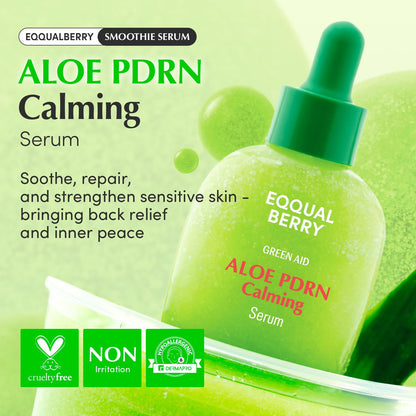 EQQUALBERRY Aloe PDRN Calming Smoothie Serum – Soothing Korean Skin Care for Sensitive Skin, Cica & Aloe for Repair, Hydrating & Radiant Glow - dailyvitalstore