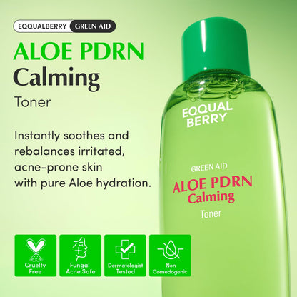 EQQUALBERRY Aloe PDRN Calming Toner, for Sensitive, | Instant Relief & Cooling | Non-Comedogenic & Fungal Acne Safe, Skin Barrier Repair - dailyvitalstore