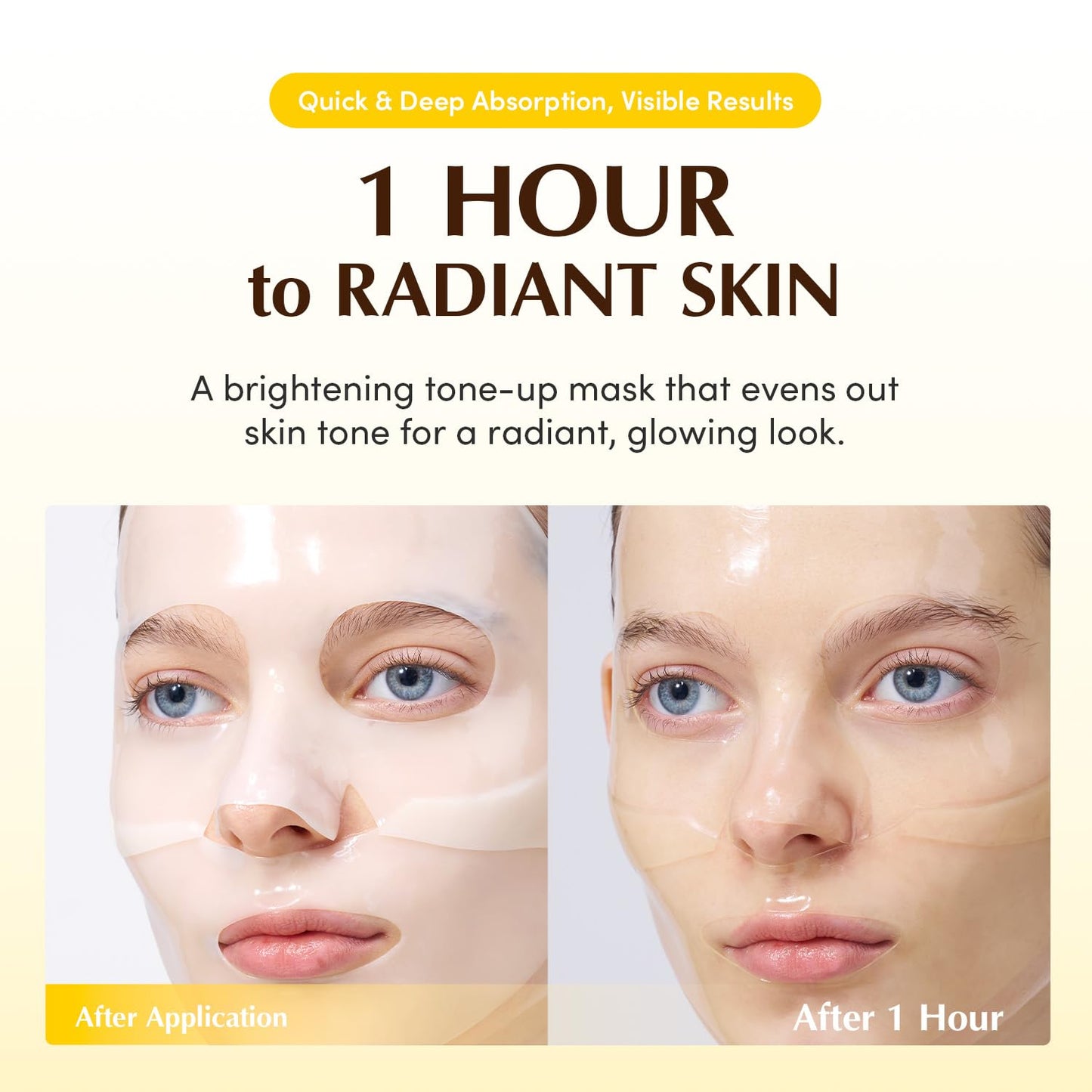 EQQUALBERRY Collagen Glow Up Mask - Niacinamide & Low Molecular Collagen for Brightening and Radiance Boosting | Korean Collagen Face Mask - dailyvitalstore