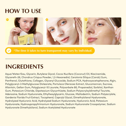 EQQUALBERRY Collagen Glow Up Mask - Niacinamide & Low Molecular Collagen for Brightening and Radiance Boosting | Korean Collagen Face Mask - dailyvitalstore