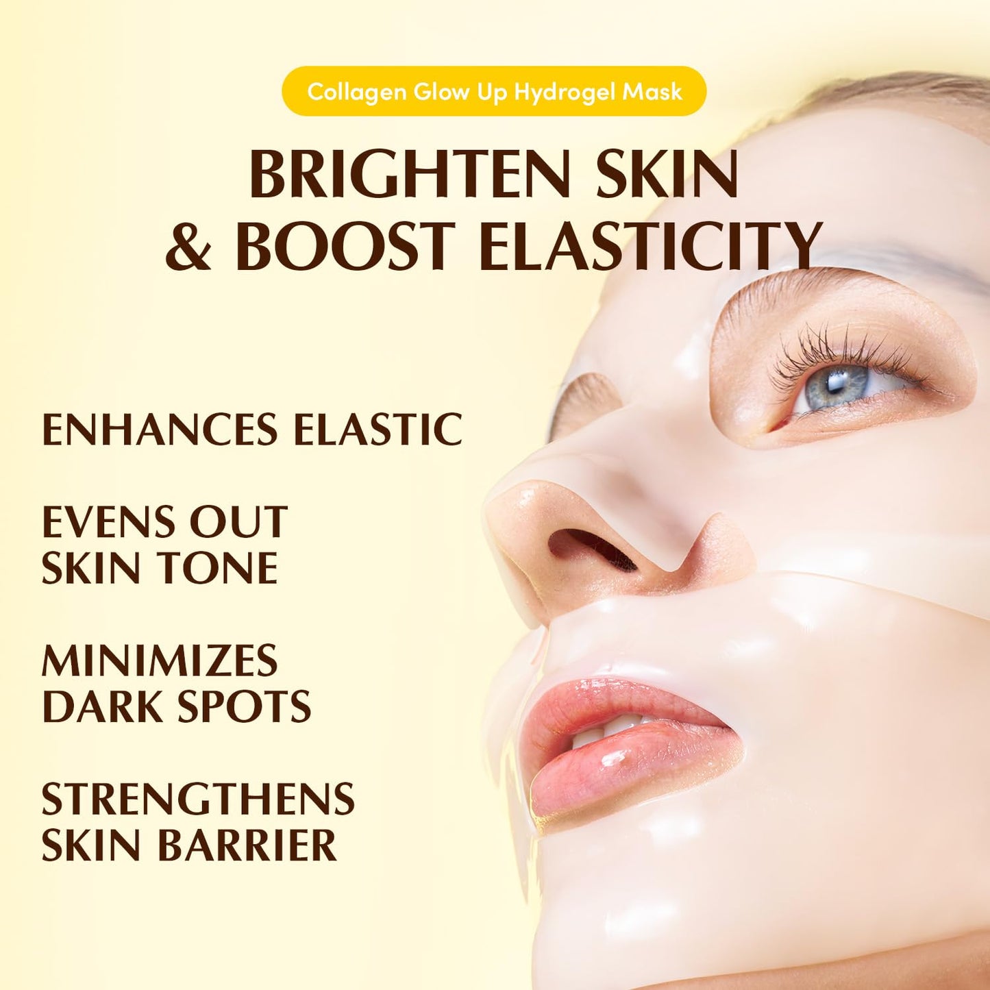 EQQUALBERRY Collagen Glow Up Mask - Niacinamide & Low Molecular Collagen for Brightening and Radiance Boosting | Korean Collagen Face Mask - dailyvitalstore