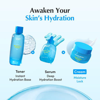 EQQUALBERRY HYALTOIN Flooding Cream | 5% Hyaluronic Acid & Ectoin, 10% Glacier Water | Quick Cooling Gel Moisturizer: Hydration, Barrier Repair & Redness Relief - dailyvitalstore