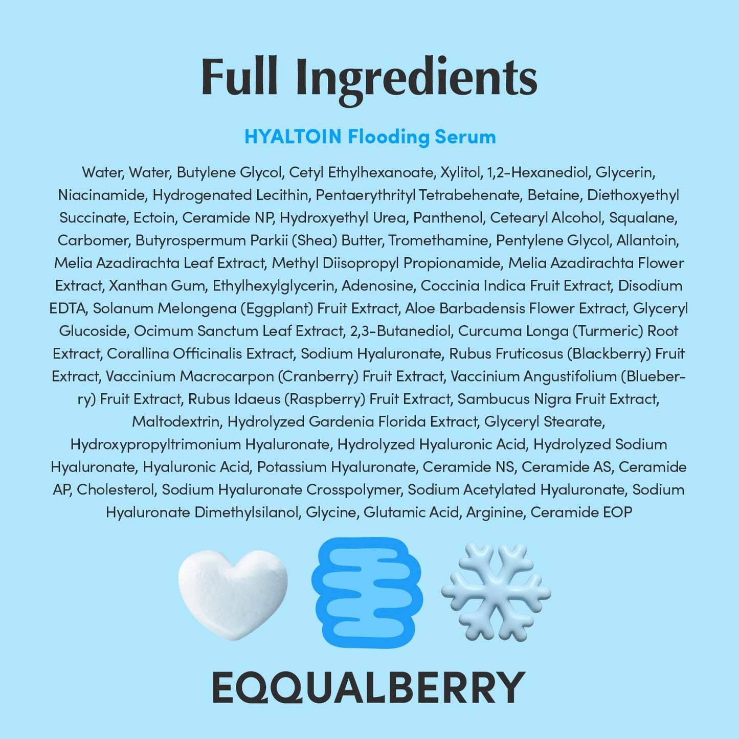 EQQUALBERRY Hyaltoin Flooding Smoothie Serum | 5% Hyaluronic Acid Serum for Face & Redness Relief | Deep Hydrating Cooling Care with 5 Ceramides - dailyvitalstore
