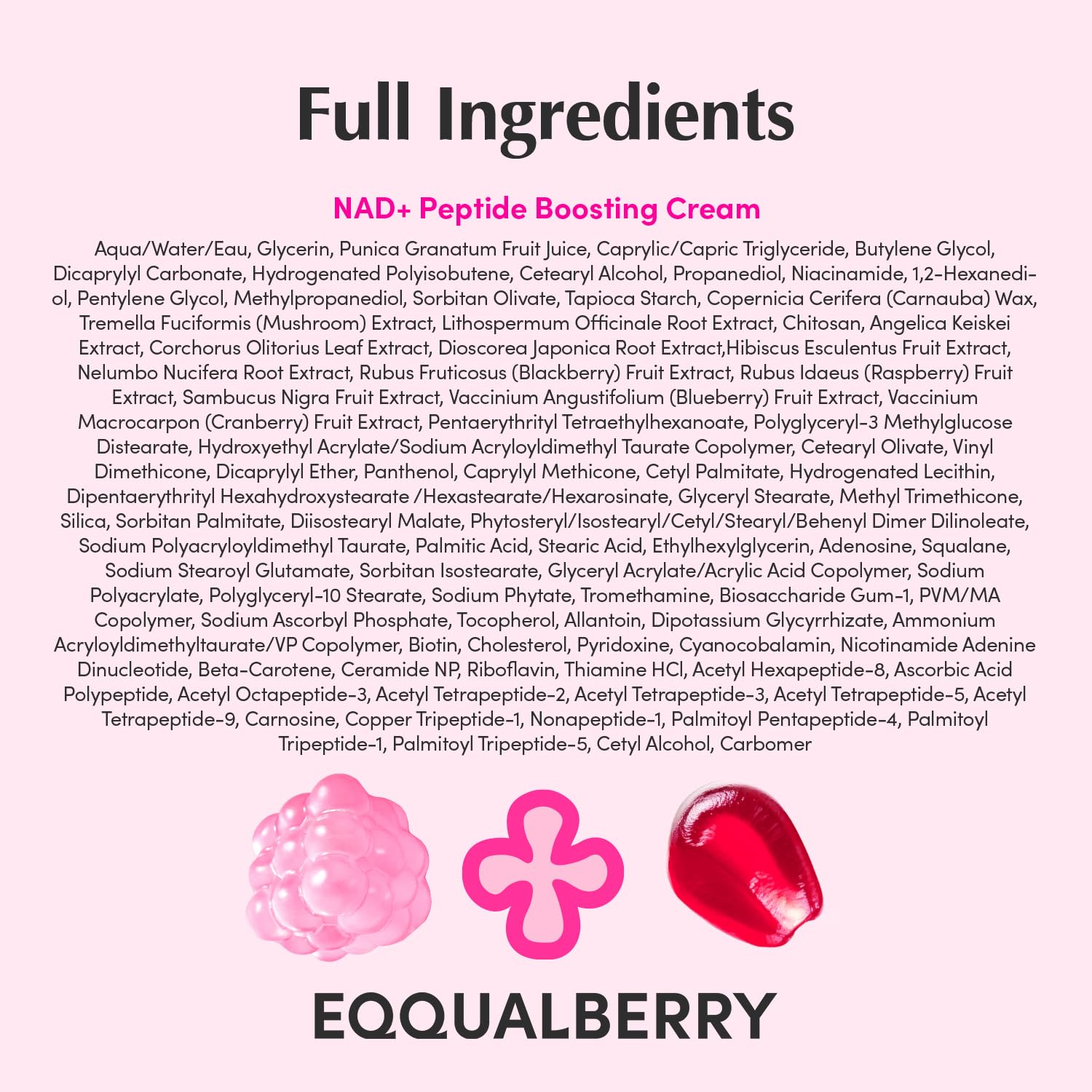 EQQUALBERRY NAD+ Peptide Boosting Cream Double Pack | NAD+ 5% & 13 Peptides Anti-Aging Korean Skincare Face & Body Cream | Firming & Lifting Pink Neck Cream - dailyvitalstore