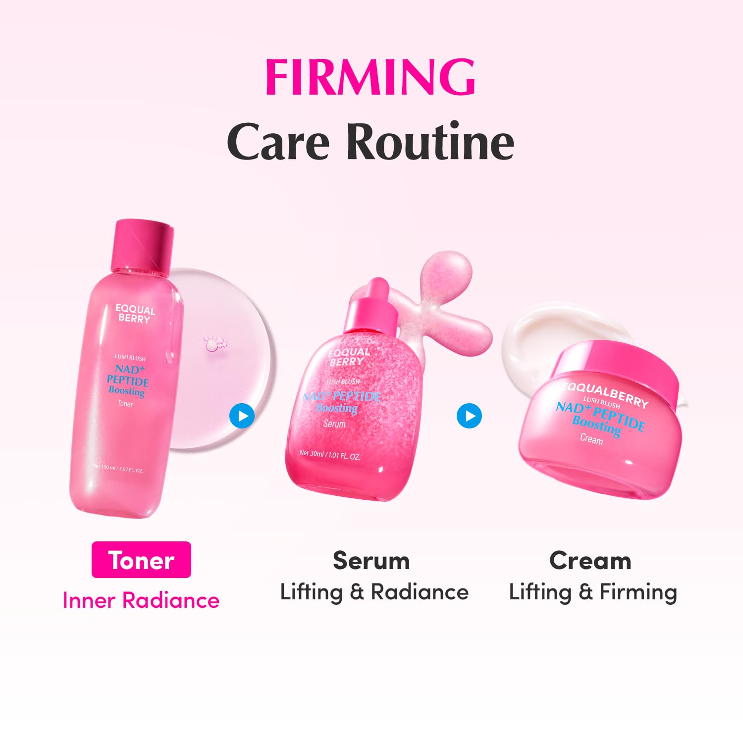 EQQUALBERRY NAD+ Peptide Boosting Toner – NAD+ 5% & 13 Peptides Anti-Aging Korean Skincare Hydrating Face Toner | Firming & Lifting Pink NAD - dailyvitalstore