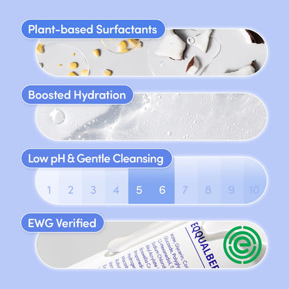 EQQUALBERRY pH Balanced Daily Glow Gel Cleanser 7.1 fl oz. 210ml Moisturizing finish, Gentle Gel Cleaning, Korean Skincare EWG Green - dailyvitalstore