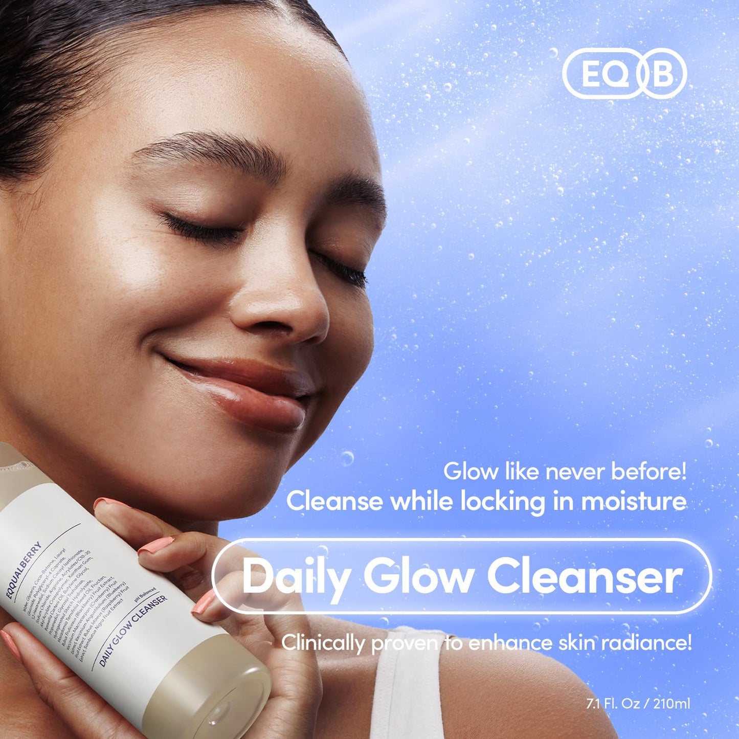 EQQUALBERRY pH Balanced Daily Glow Gel Cleanser 7.1 fl oz. 210ml Moisturizing finish, Gentle Gel Cleaning, Korean Skincare EWG Green - dailyvitalstore