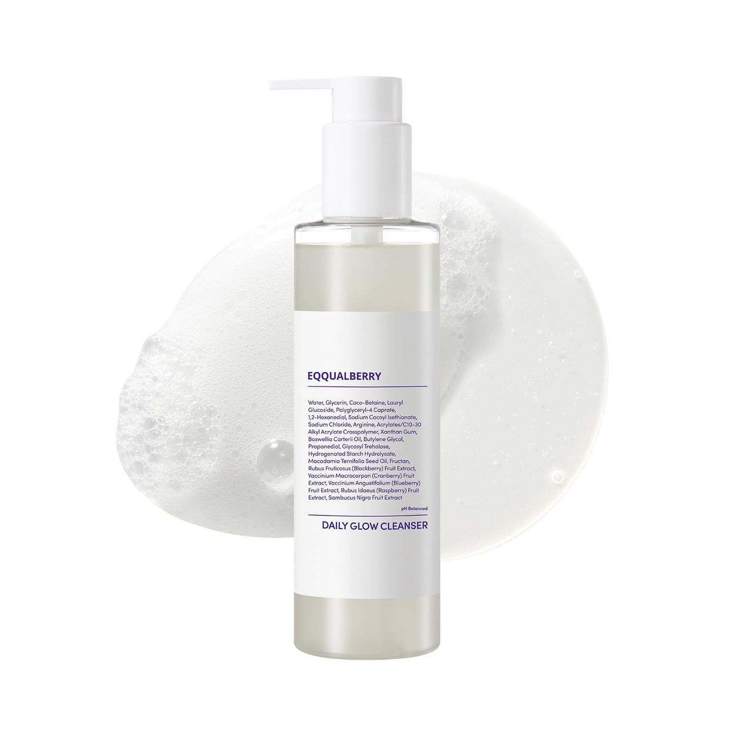 EQQUALBERRY pH Balanced Daily Glow Gel Cleanser 7.1 fl oz. 210ml Moisturizing finish, Gentle Gel Cleaning, Korean Skincare EWG Green - dailyvitalstore