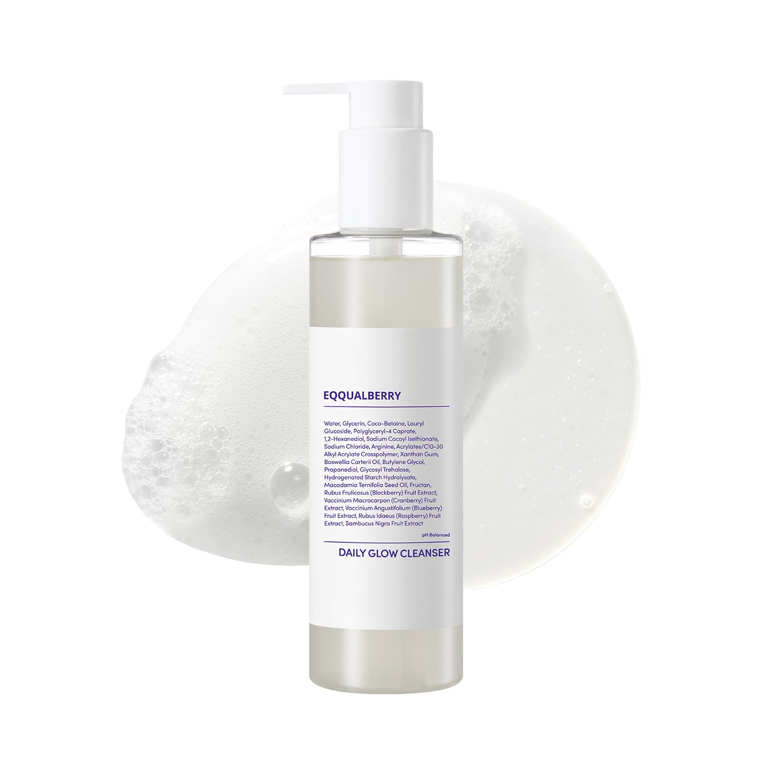 EQQUALBERRY pH Balanced Daily Glow Gel Cleanser 7.1 fl oz. 210ml Moisturizing finish, Gentle Gel Cleaning, Korean Skincare EWG Green - dailyvitalstore