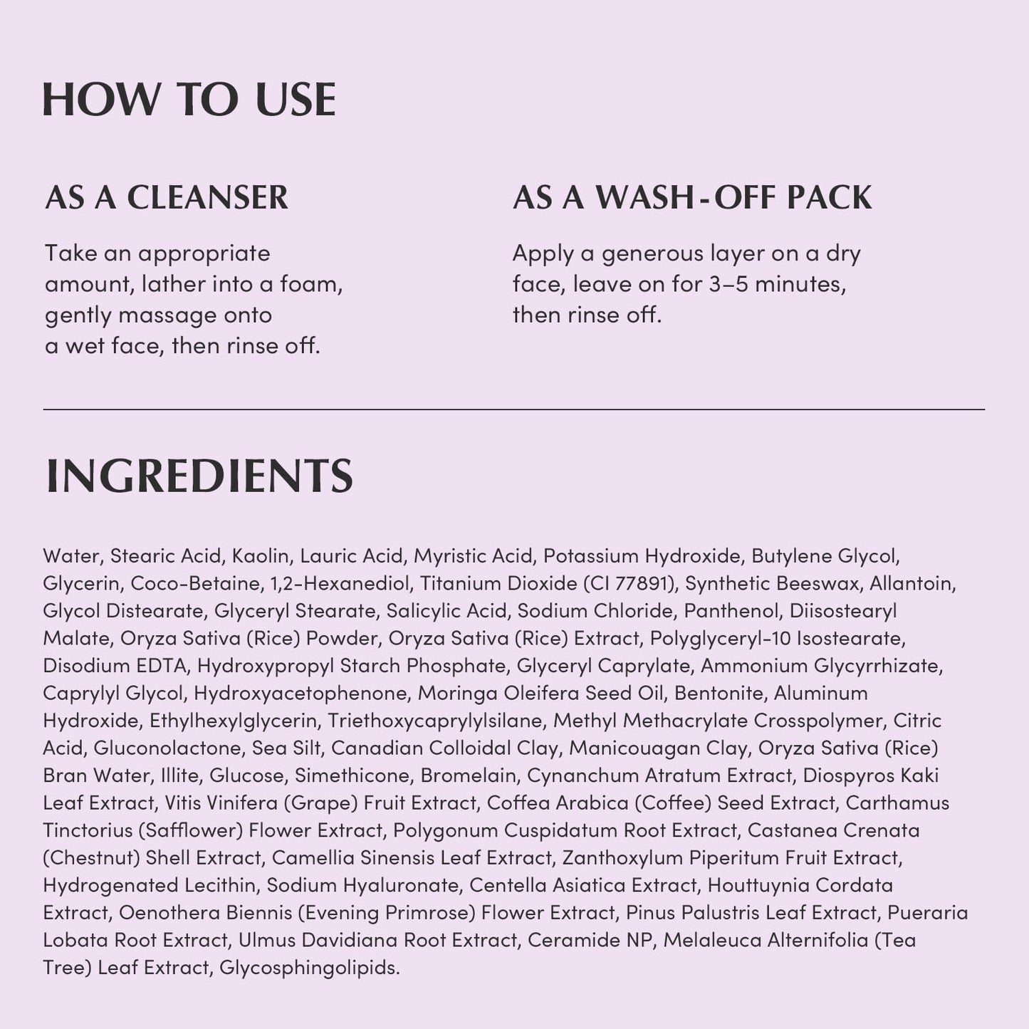 EQQUALBERRY Purple Rice Pore Purifying Pack Cleanser - Dual-Use Clay Mask & Foam Cleanser | Deep Cleansing for Pore Care & Skin Prep | AHA+BHA+PHA - dailyvitalstore