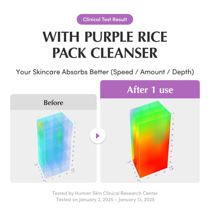 EQQUALBERRY Purple Rice Pore Purifying Pack Cleanser - Dual-Use Clay Mask & Foam Cleanser | Deep Cleansing for Pore Care & Skin Prep | AHA+BHA+PHA - dailyvitalstore