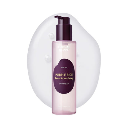 EQQUALBERRY Purple Rice Pore Smoothing Cleansing Oil – Deep Cleansing for Pores & Blackheads | Korean Oil Cleanser for Face & Makeup Remover - dailyvitalstore