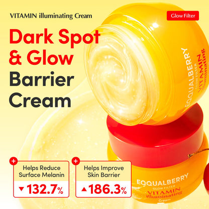EQQUALBERRY Vitamin Illuminating Cream | Vitamin C & 5% Niacinamide+3% TXA | Dark Spots & Ceramide Barrier Strength Face Moisturizer | Glowy, Lightweight Hydration - dailyvitalstore