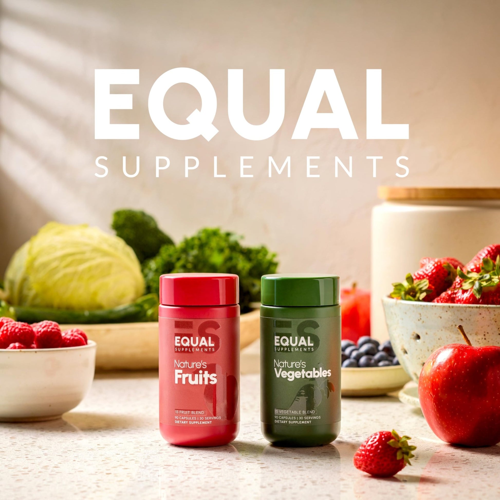 Equal Supplements Fruits and Vegetables Capsules | 2 Month Supply | GMP Certified-Manufactured in US | Fruit and Veggies Supplement for Balance | of Nature, Fruit and Vegetable Capsule for Adults - dailyvitalstore